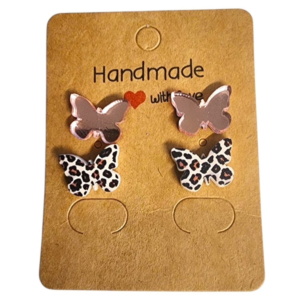 Wildheart Flutter Duo Acrylic Stud Earrings - 2 Pair